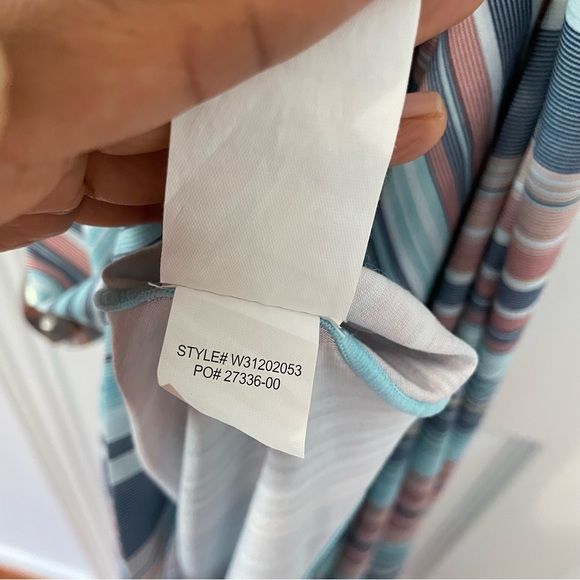 prAna Josepina Striped Maxi Dress Athletic Athleisure Crossover Back Medium - Picture 12 of 13